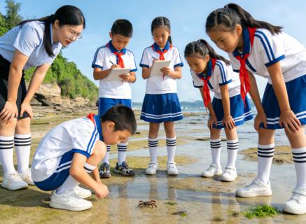 <p>周末，海岸环保小队跟着科学老师去海岸边观察生态，老师说：“海岸食物网里的每一个环节都很重要，咱们得保护海岸环境和这里的生物。” 下面哪种做法是正确的呢？</p>