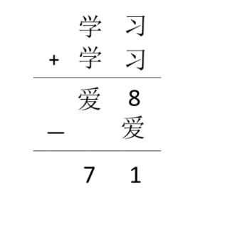 ”爱“字所代表的数字是？