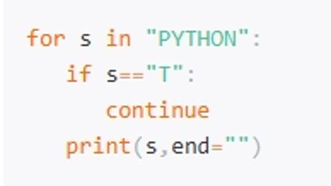 <p>哪个选项是下面代码的执行结果&#xff1f; for s in &#34;PYTHON&#34;: if s&#61;&#61;&#34;T&#34;: continue print(s,end&#61;&#34;&#34;)</p>