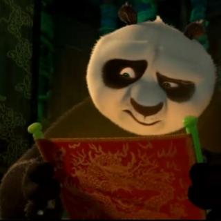 what does Po read&nbsp;when he open Dragon Scrol