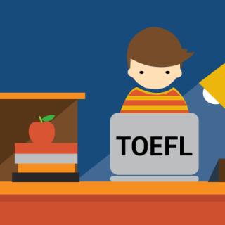 Which month has the least TOEFL tests in 2019?