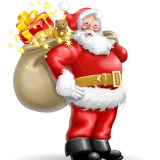 What is&nbsp;Santa's carrying in his big bag?