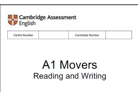 Movers - G3 - GCGS - Sample papers - 2018 - R&W P1 & P2