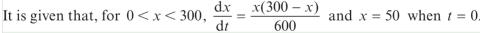 <p>State the value of <span data-tex="x"> </span> as <span data-tex="t"> </span> becomes large ( <span data-tex="t\to\infty"> </span>).</p>