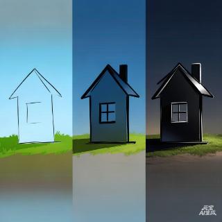 <p>The student _________ his drawing of a house. </p>