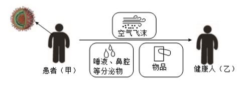 <p>流感高发季节，同学们绘制了流感传播示意图，甲为流感患者，乙为未患流感的人。流感高发季节，学校每天都会广播通知班级开窗通风，学校后勤保障处的叔叔阿姨们也会在放学后对班级进行消毒，这正是传染病预防措施中的</p>