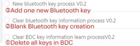 <p>What operation should be performed on the Bluetooth key before replacing the BDC?</p>