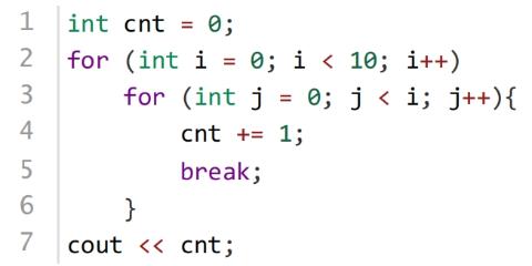<p>下面C&#43;&#43;代码执行后将输出10。</p>