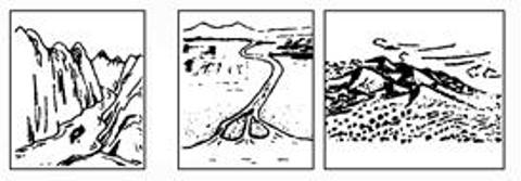<p>第二张图所示河口处地貌是</p>