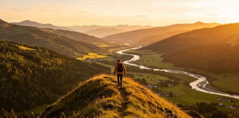 <p>You climb a small hill to look for a signal. From the top you see a beautiful valley. Your rival says, "I hate to admit it, but right now I feel ____." Question: Which words best describe a common feeling during adventure travel?</p>