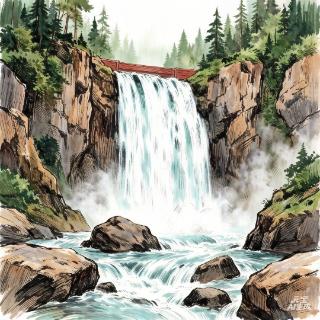 <p>This is a painting of a waterfall because..  </p>