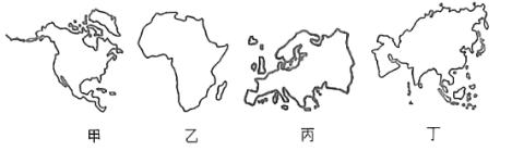 <p><strong>下图为部分大洲轮廓图。据此完成下面小题。</strong><span data-tex=""> </span>关于丁大洲的表述正确的是&#xff1f;</p>