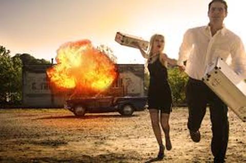 <p>They are (   ) from the burning car.</p>
