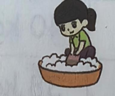 <p>My sister washed clothes.</p>