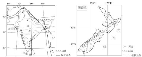 <p>在板块交界处，两国均形成的地形是（）</p>