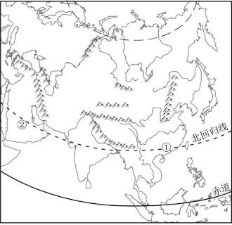 <p><strong>读亚洲地形图&#xff0c;完成下面小题。</strong><span data-tex=""> </span>关于亚洲气候类型多样的原因&#xff0c;不正确的是&#xff1f;</p>