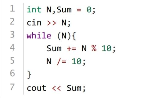 <p>下面C&#43;&#43;代码能实现正整数各位数字之和。</p>