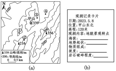 <p>该地理小组的同学在该地区野外考察时&#xff0c;无法记录的信息最可能是</p>