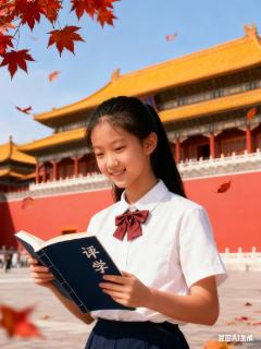 <p>Nhìn tranh và sắp xếp câu:<strong> 去/学习/妹妹/北京/汉语。</strong></p>