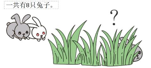 <p>草丛里有几只兔子？</p>