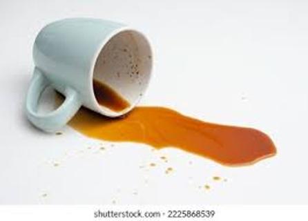 <p>Coffee has (  ) out of the mug.</p>
