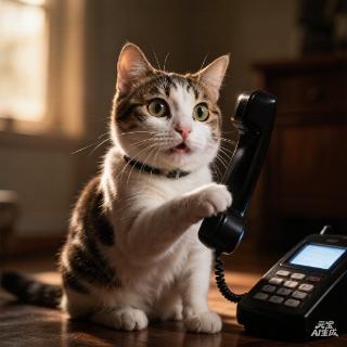 <p>"____________, the cat answered the phone". Which of the following words can be best used in this question? </p>