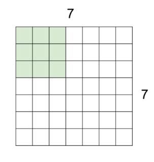 <p>图中7*7的图片输入，以下步长参数(S)中哪个需要补零操作（P）</p>