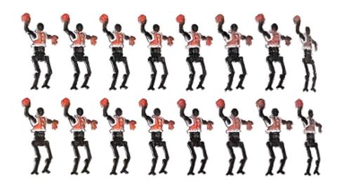 <p>16个机器人，每行站2个，站成（ ）行。</p>