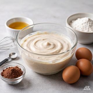 <p>The big bowl has all the ingredients to make a cake. It is the cake _______. </p>