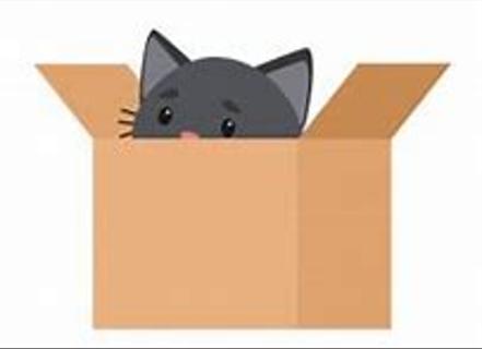 <p>The cat is <u>          </u> the box.</p>