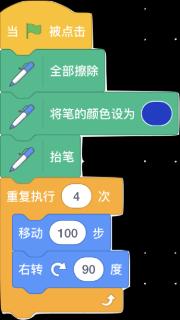 <p>运行程序后，舞台上可以看到什么图形？</p>