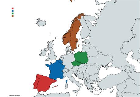 <p>🇧🇪🤝🇲🇫 ：请问这个地图上哪个颜色是法国和比利时? / What colour are Belgium and France ?</p>