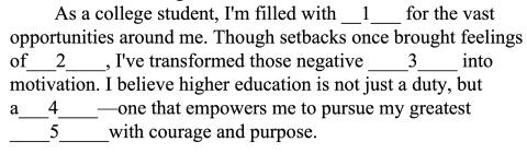 <p>Choose the right words for the blanks.                                   </p>