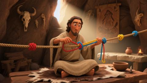 <p>“古人结绳记事” 的图片里用到的记录方式是什么？</p>