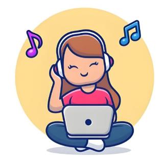 <p>I listen to music for 1 hour or surf the internet for half an hour.</p>