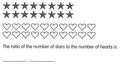 <p>The ratio of the number of stars to the number of hearts is____:____<span data-tex=""> </span></p>