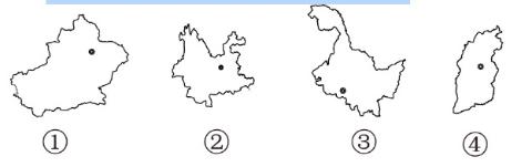 <p>少数民族最多省份的轮廓是（     ）</p>