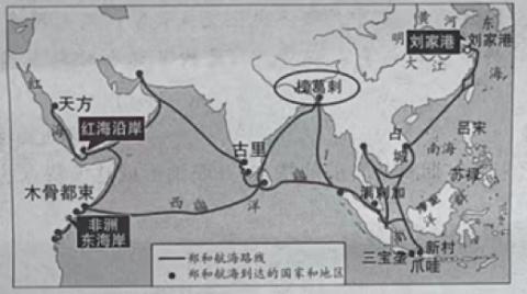 <p>地图中蕴含着丰富的历史信息。阅读下列地图&#xff0c;我们可以了解郑和下西洋&#xff08;    &#xff09;           </p>