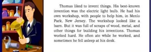 <p>When you read that Edison fell asleep at his desk, what did you learn about him?</p>