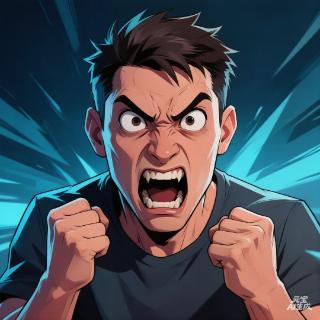 <p>How do we know the man is angry? </p>
