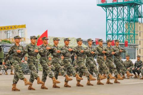 <p>The new recruit are ______ in a straight line during the formation drill.</p>