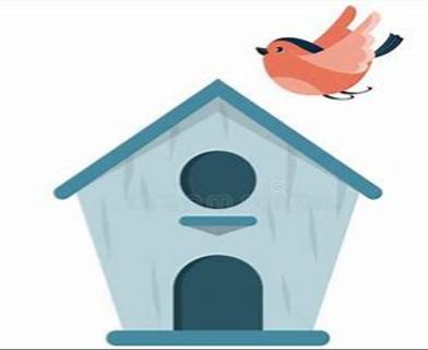 <p>The bird is <u>           </u> the bird house.</p>