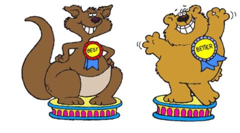 <p>What happened every time after the kangaroo does or says something?</p>